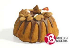 Sinterklaas tulbandcake met feestelijke decoratie